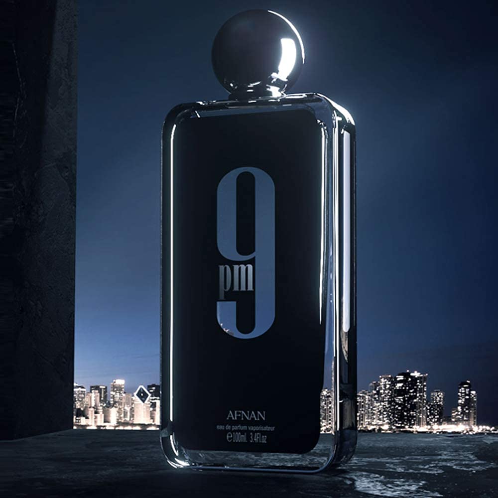 Afnan 9 PM Pour for Men's Eau de Parfum Spray, 3.4 Ounce